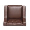 Contemporary Club Chair With Button Tufting And Birch Wood Legs - Dark Brown - Image 8