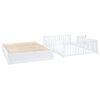 Full Size Daybed With Fence Guardrails And 2 Drawers, Convertible Floor Bed & Daybed - White - Image 5