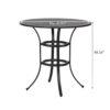 Cast Aluminum Round Counter Table With Lattice Design And Umbrella Hole - Dark Lava Bronze - Image 2