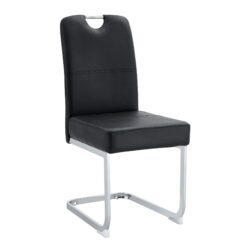 (Set of 4) Thickened Dining Chairs With Built In Spring Packages And Ergonomic Design Perfectly Blending Comfort And Elegance - Black