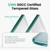Semi Frameless Double Sliding Shower Door With SGCC Tempered Glass - Brushed Nickel - Image 8