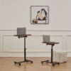 Height Adjustable Sofa Side C Shape Table, Laptop Holder End Stand Desk - Brown - Image 3