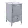 20" Bathroom Vanity With Sink, Bathroom Cabinet With A Door, Door Shelf Storage And Adiustable Foot Pads, A Drawer - Gray - Image 15