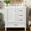 Bathroom Vanity, Modern Bathroom Cabinet With Sink Combo Set, Bathroom Storage Cabinet With A Soft Closing Door And 3 Drawers, Solid Wood Frame - White - Image 26