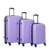 3 Piece Luggage Sets Lightweight Suitcase With Two Hooks, Spinner Wheels, Tsa Lock, (20/24/28) - Light Purple - Image 4