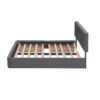 Queen Size Upholstered Platform Bed With 2 Drawers And 1 Twin Long Trundle - Dark Gray - Image 9