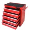 5 Drawers Multifunctional Tool Cart With Wheels - Red - Image 4