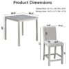 5 Piece Counter Height Table Set, Wooden Kitchen Table Set With Square Table And 4 Upholstered Chairs, Counter Height Dining Table With Crystal Decoration And Chair Set - Silver Gray - Image 3
