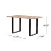 Dining Table With Top And Iron Frame - Natural / Black - Image 3