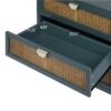 3 Drawer Cabinet - Natural Rattan, Suitable For Bedroom - Green - Image 6