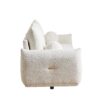 Lamb's Wool 2 Seater Cushion Sofa Comfortable Sofa For Living Room Bedroom And Other Casual Spaces Lamb's Wool Sofa With 2 Cushions And 2 Ball Pillows - White - Image 11