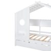 Twin Size House Bed With Trundle, Modern Design For Kids With Storage Shlef - White - Image 11