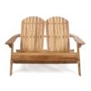 Outdoor Adirondack Rocking Loveseat With Hand Crafted Details - Natural - Image 5