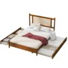 Queen Size Platform Bed With 2 Big Drawers Twin Size Trundle - Brown - Image 2