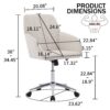 Adjustable Office Chair, Ergonomic Swivel Chair, Velvet Backrest Seat, Comfortable For Long Sitting - Beige - Image 3