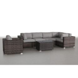 7 Piece Sectional, Easy Outdoor Living - Brown / Gray