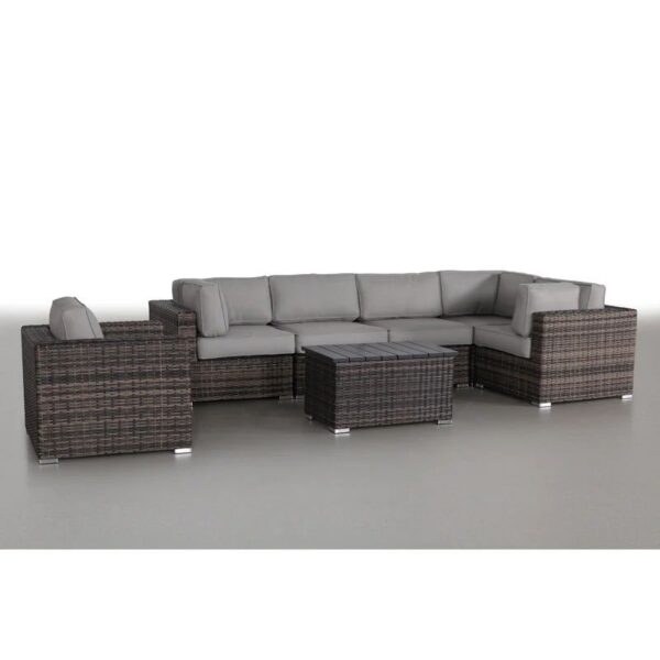 7 Piece Sectional, Easy Outdoor Living - Brown / Gray