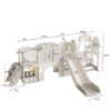 Versatile Toddler Slide With 11 - 1 Activity Center - Gray / Ivory - Image 4