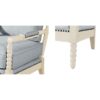 Arm Chair With Open Back Spindle Design - Ivory / Gray - Image 8
