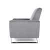 Bolt - Upholstered Recliner Chair With Stainless Steel Base - Gray / Chrome - Image 6