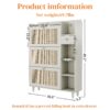 Natural Bohemia Style Shoe Cabinet, Shoe Rack Cabinet With 3 Rattan Flip Drawers, 3 Square Shelves And 1 Storage Drawer, Shoe Organizer With Mulit Storage Space And Hooks For Hallway, Entryway - White - Image 8