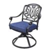 Rectangular 12 Person 108.07" Long Dining Set With Cushions With Swivel And Rocking Chairs - Gray / Navy - Image 6