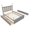 Queen Size Platform Bed With With 2 Big Drawers Twin Size Trundle - Gray - Image 4