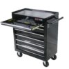 7 Drawers Multifunctional Tool Cart With Wheels - Black - Image 4