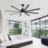 Ceiling Fan With 18W Dimmable Led Light Remote Control 8 Solid Wood Blades For Living Room - Black - Image 3