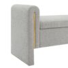 Modern Teddy Bed End Bench With Arms And Storage, Upholstered Large Foot Rest Stool, Comfy Window Vanity Bench For Living Room, Dorm, Coffee Table, Teddy - Gray - Image 9