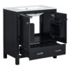 Bathroom Vanity With Single Sink, Combo Cabinet Undermount Sink, Bathroom Storage Cabinet With 2 Doors And A Drawer, Soft Closing, Multifunctional Storage, Solid Wood Frame - Black - Image 10