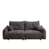 Lamb's Wool 2 Seater Cushion Sofa Comfortable Sofa For Living Room Bedroom And Other Casual Spaces Lamb's Wool Sofa With 2 Cushions And 2 Ball Pillows (Set of 2) - Gray - Image 17