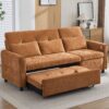 2 In 1 Sofa 3 Seater Sofa With Sofa Bed And Reversible Recliner - Orange - Image 8
