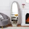 Crystal Full Length Mirror With Stand - Black / Silver - Image 2