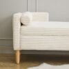 Storage Soft Bench With Armrests, Backrest And 2 Bolster Pillows For Living Room, Entryway And Bedroom - Ivory - Image 10