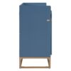 Queen Size Murphy Bed With Iron Legs, Modern Design - Blue - Image 5