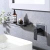 Modern Stainless Steel Waterfall Bathroom Sink Faucet With Single Handle Wall Mount - Matte Black - Image 3