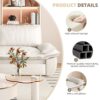Queen Pull Out Sofa Bed, 3 In 1 Convertible Sleeper Sofa Multifunctional Velvet Loveseat Bed - Beige - Image 12