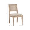 Armless Dining Chair With Cane Back And Upholstered Seat (Set of 2) - Light Brown - Image 4