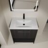 Modern Freestanding 30" Bathroom Vanity With Ceramic Sink, Soft Closing Doors Cabinet - Dark Oak - Image 3