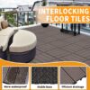 Wood Plastic Composite Deck Tiles (Set of 20), Sustainable Composite Decking Resist Rust, Water, Weather, Easy To Diy & Maintain, Ideal For Patios, Balconies, Rooftops - Light Coffee - Image 8