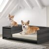 Esme - Wide Modern Comfy Pet Bed With Cushion And Side Storage Compartment - Ash Gray - Image 4
