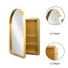 Arched Recessed Medicine Cabinet, Metal Framed Bathroom Wall Cabinet With Mirror And Adjustable Shelves, Wall Mirror With Storage For Bathroom - Matte Gold - Image 7