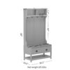 Modern 3 In 1 Hallway Hall Tree With Storage Drawers, Coat Rack, Shoe Rack Bench, And Cushion - Gray - Image 3