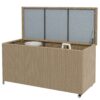 Outsunny - 83 Gallon Deck Box, Large Outdoor Storage Chest, Pe Wicker Trunk For Outside On Wheels For Garden Tools, Pool Toys & Patio Furniture Cushions - Brown - Image 10
