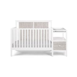 Connelly - 4 In 1 Crib and Changer Combo - White, Rockport Gray