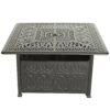 Elegant Cast Aluminum Square Fire Table With Fire Glass And Cover - Antique Bronze - Image 4