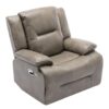 360° Swivel And Rocking Home Theater Recliner Manual Recliner Chair With A Led Light Strip For Living Room - Gray - Image 10