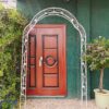 Metal Garden Arch Assemble Freely With 8 Styles Garden Arbor Trellis Climbing Plants Support Rose Arch Outdoor Arch Wedding Arch Party Events Archway - Cream White - Image 6