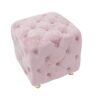 Modern Velvet Upholstered Ottoman, Exquisite Small End Table, Soft Foot Stool, Dressing Makeup Chair, Comfortable Seat For Living Room, Bedroom, Entrance - Pink - Image 13